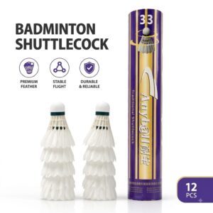 ANYBALL 33 PREMIUM FEATHER SHUTTLECOCKS 20% off